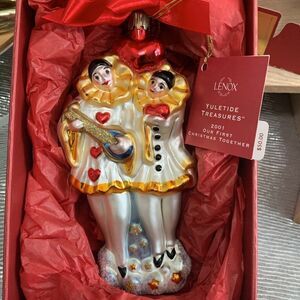 Lenox 2001 Yuletide Treasures Our First Christmas Together Blown Glass Ornament